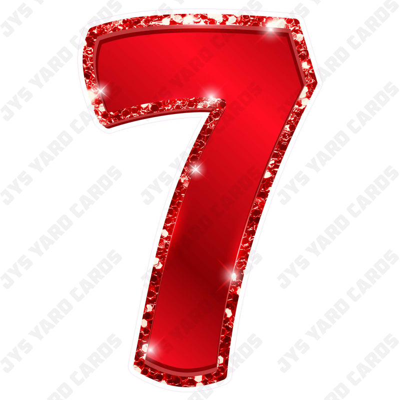 Single Numbers: 23” Bouncy Metallic Red - Yard Card Signs by JYS International