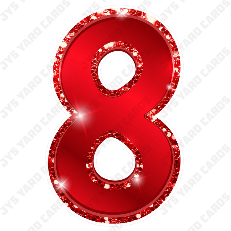 Single Numbers: 23” Bouncy Metallic Red - Yard Card Signs by JYS International