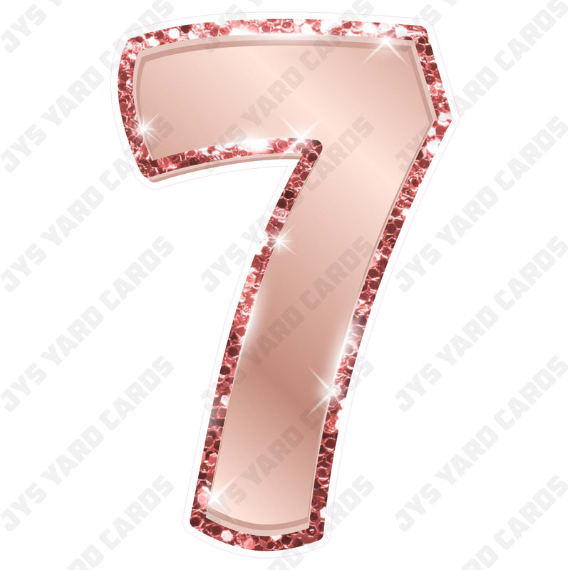 Single Numbers: 23” Bouncy Metallic Rose Gold - Yard Card Signs by JYS International