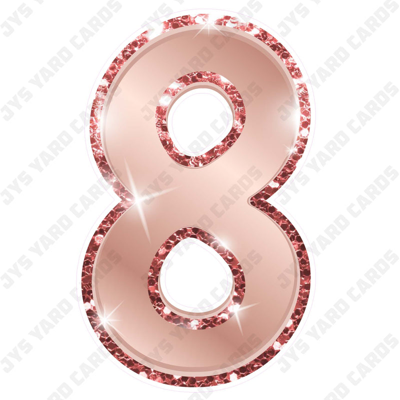 Single Numbers: 23” Bouncy Metallic Rose Gold - Yard Card Signs by JYS International