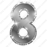 Single Numbers: 23” Bouncy Metallic Silver - Yard Card Signs by JYS International