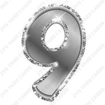 Single Numbers: 23” Bouncy Metallic Silver - Yard Card Signs by JYS International