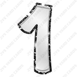 Single Numbers: 23” Bouncy Metallic White With Black Trim - Yard Card Signs by JYS International