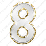 Single Numbers: 23” Bouncy Metallic White With Gold Trim - Yard Card Signs by JYS International