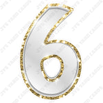 Single Numbers: 23” Bouncy Metallic White With Gold Trim - Yard Card Signs by JYS International