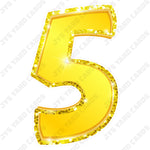 Single Numbers: 23” Bouncy Metallic Yellow - Yard Card Signs by JYS International