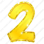 Single Numbers: 23” Bouncy Metallic Yellow - Yard Card Signs by JYS International