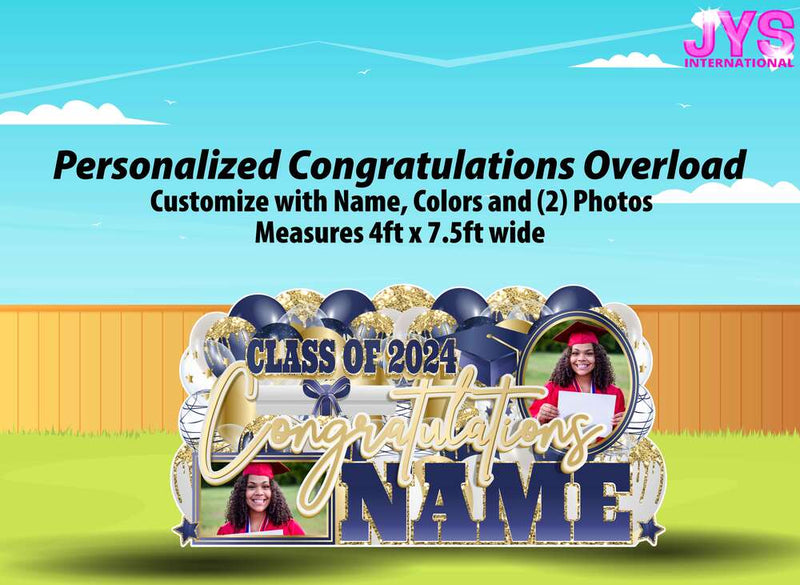 PERSONALIZED GRAD EZ FOLD: 2 SIZE OPTIONS - Yard Card Signs by JYS International