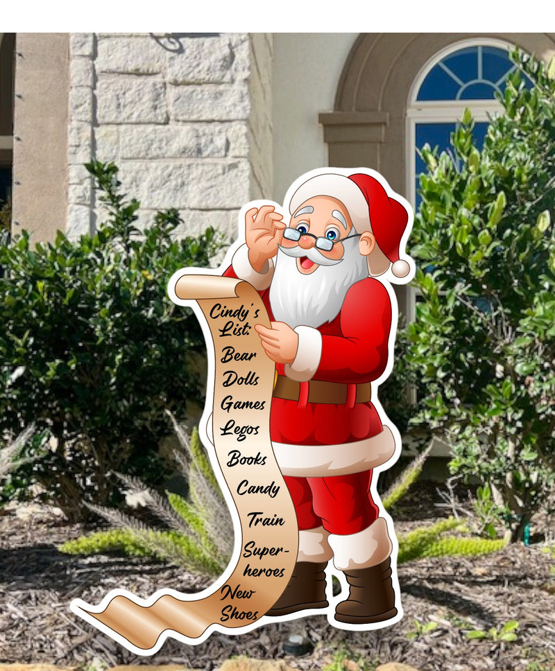 PERSONALIZED SANTA'S LIST YARD SIGN