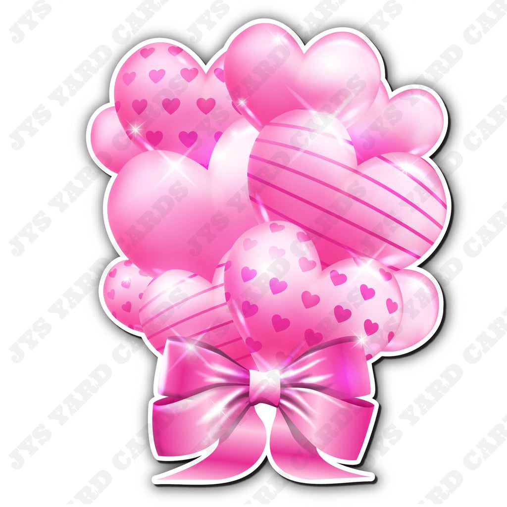 BALLOON HEARTS: PINK SINGLE - Yard Card Signs by JYS International