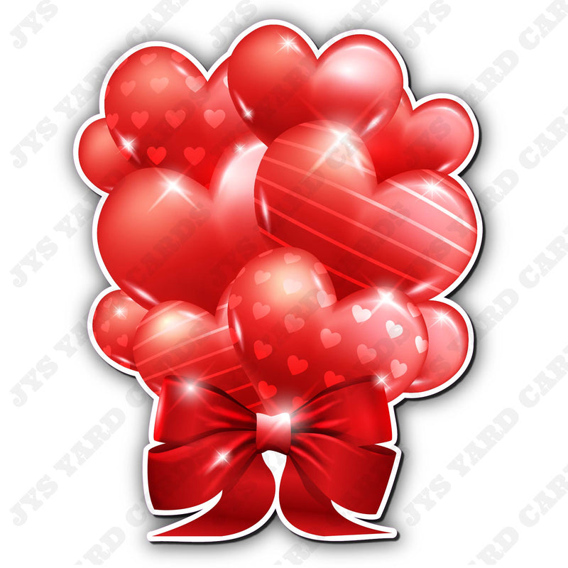 BALLOON HEARTS: RED SINGLE - Yard Card Signs by JYS International