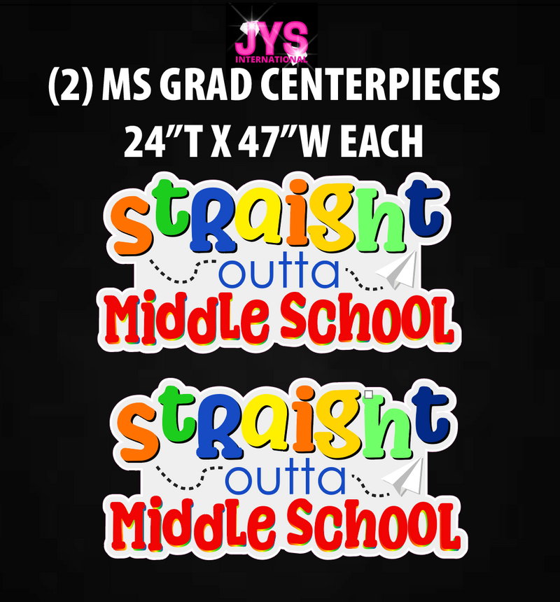 MS GRAD CENTERPIECE - 2 PACK: HALF SHEET - Yard Card Signs by JYS International