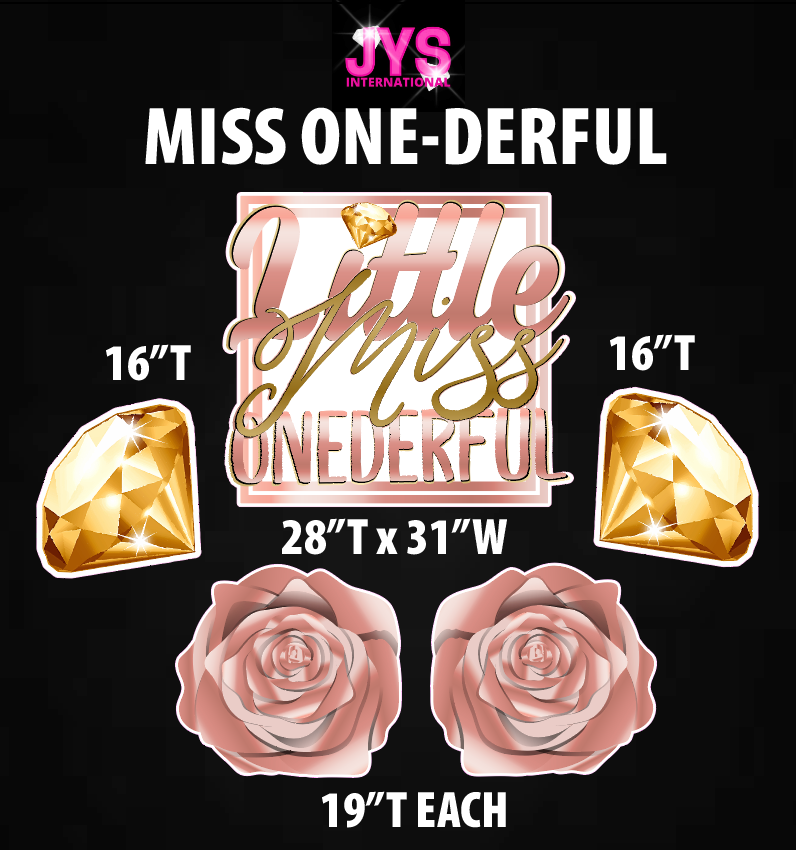 MISS ONE-DERFUL (ROSE GOLD): HALF - Yard Card Signs by JYS International