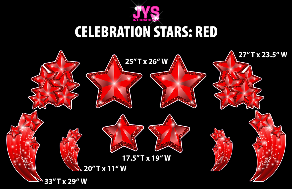 JYS CELEBRATION STARS: RED - Yard Card Signs by JYS International