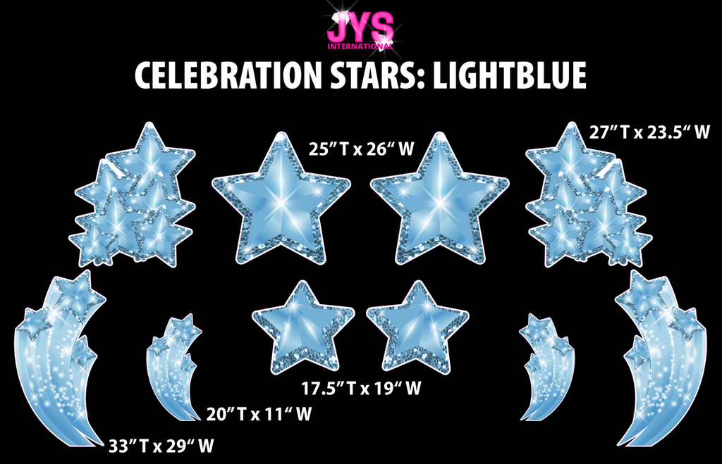 JYS CELEBRATION STARS: LIGHT BLUE - Yard Card Signs by JYS International