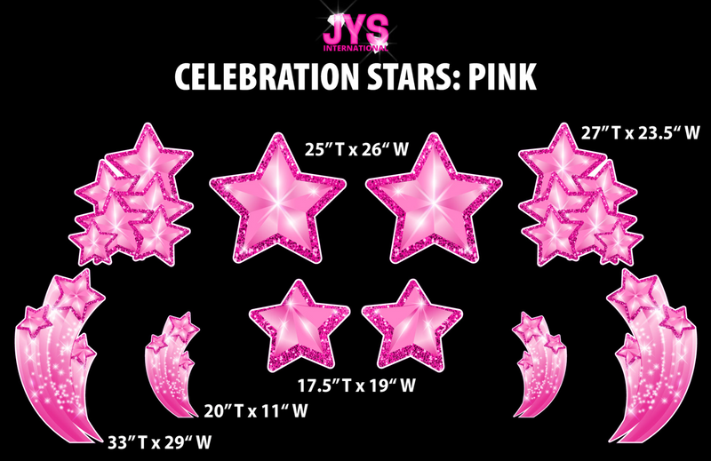 JYS CELEBRATION STARS: PINK - Yard Card Signs by JYS International