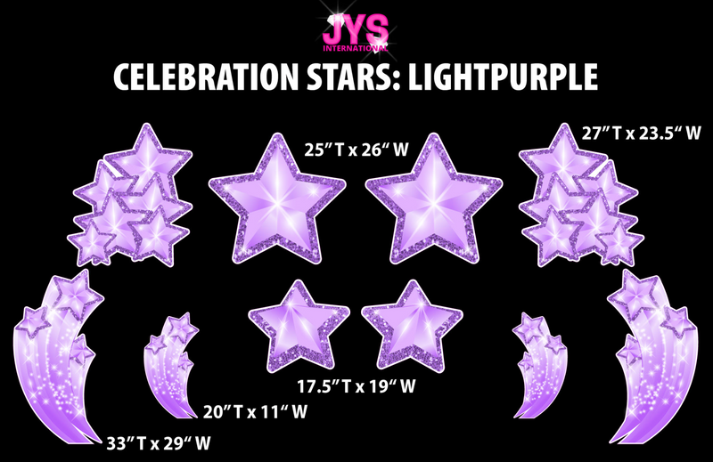 JYS CELEBRATION STARS: LIGHT PURPLE - Yard Card Signs by JYS International