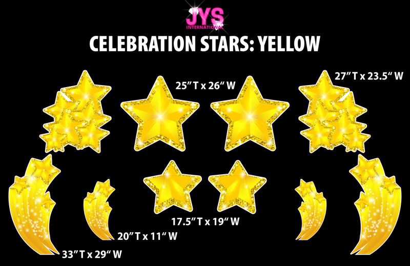 JYS CELEBRATION STARS: YELLOW - Yard Card Signs by JYS International