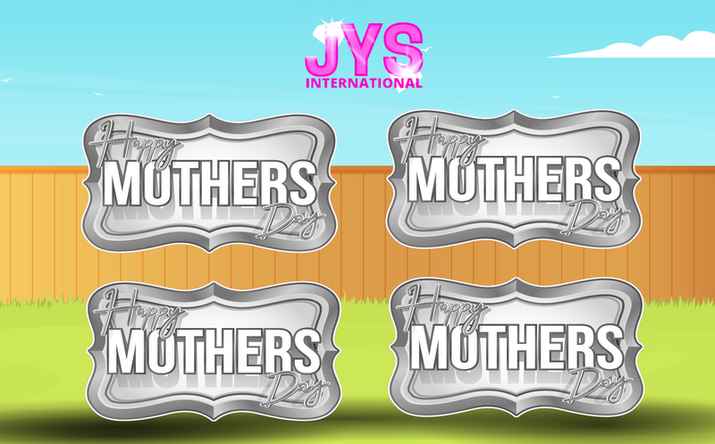 SILVER MOTHER'S DAY: (4) PACK CENTERPIECES - Yard Card Signs by JYS International