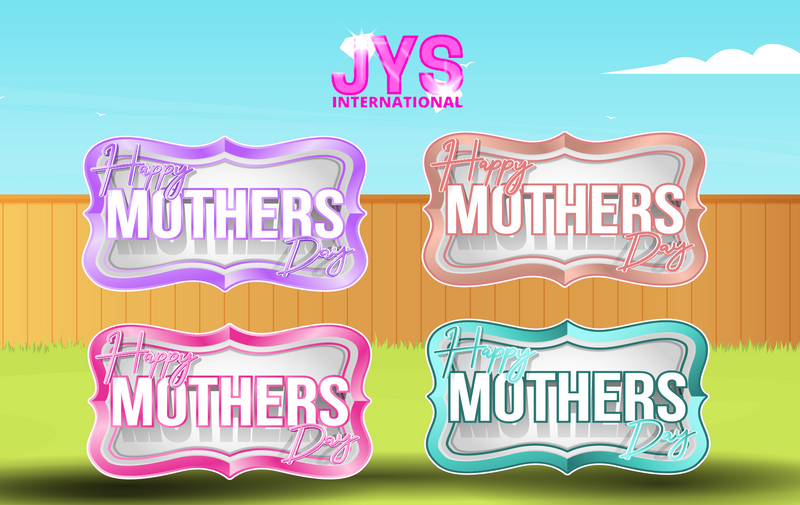 PASTEL MIX MOTHER'S DAY: (4) PACK CENTERPIECES - Yard Card Signs by JYS International