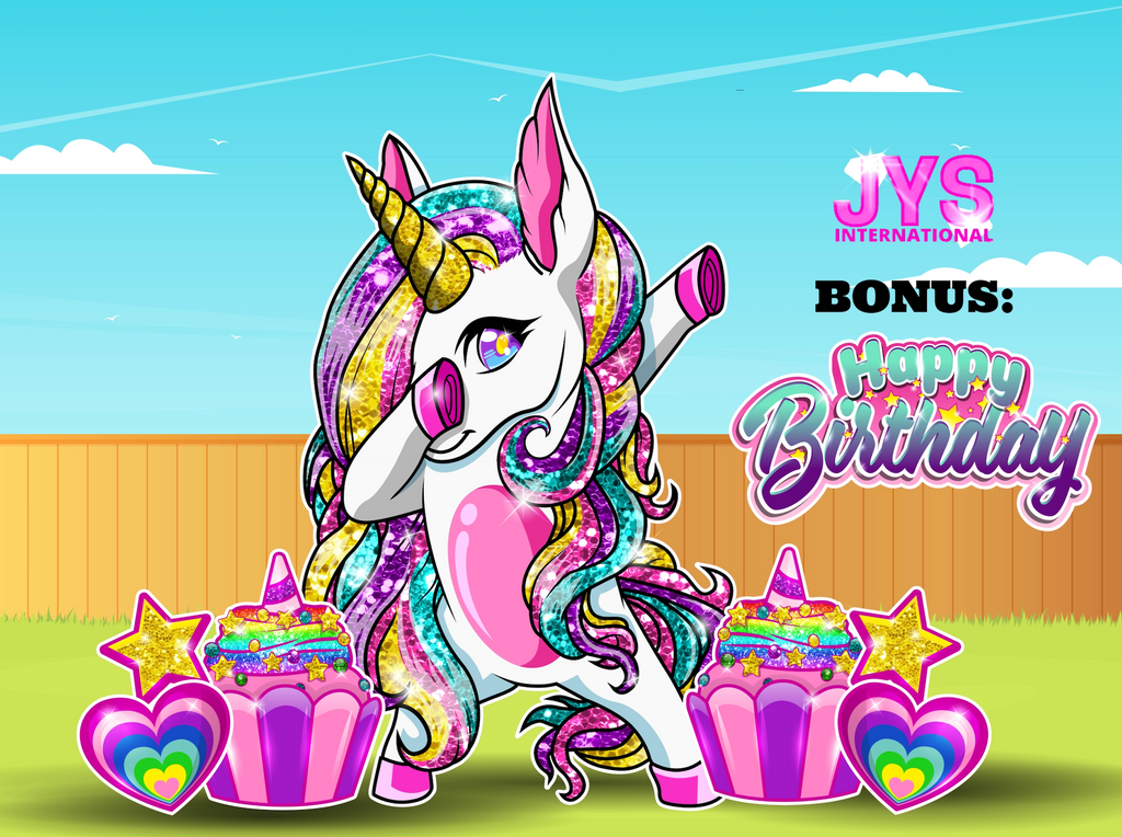 JYS UNICORN CUTIE (5ft) - Yard Card Signs by JYS International