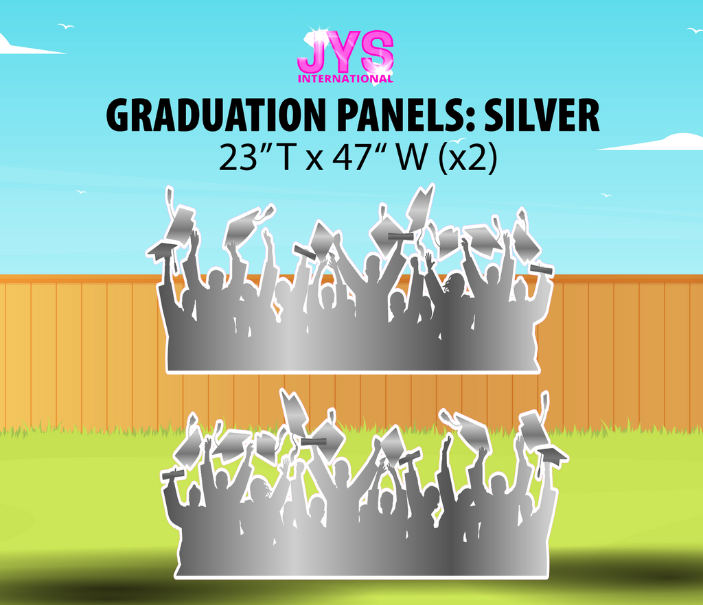 GRADUATION PANELS: SILVER (2) - Yard Card Signs by JYS International