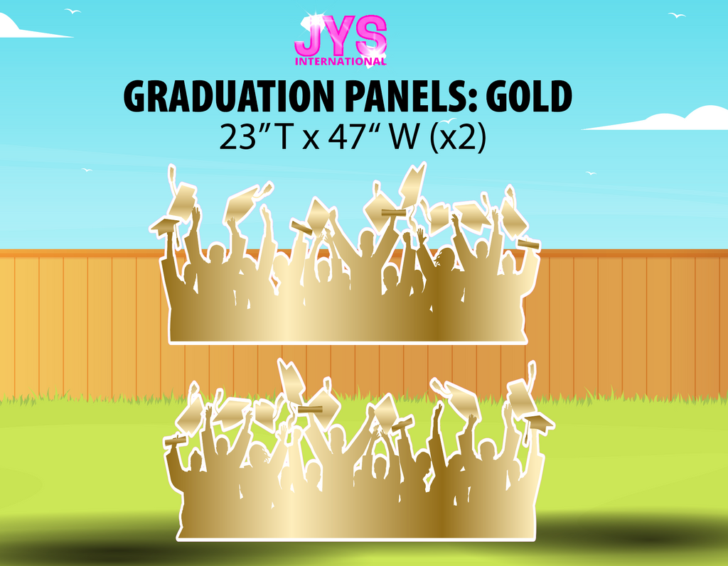 GRADUATION PANELS: GOLD (2) - Yard Card Signs by JYS International