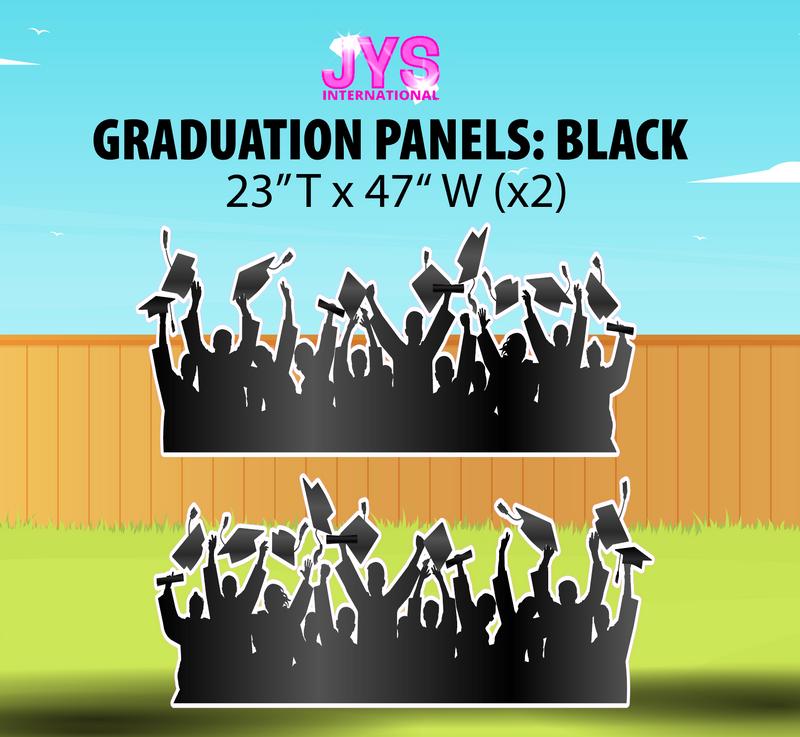 GRADUATION PANELS: BLACK (2) - Yard Card Signs by JYS International