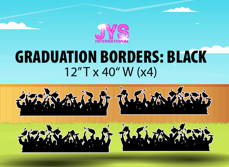 GRADUATION BORDERS: BLACK (4) - Yard Card Signs by JYS International