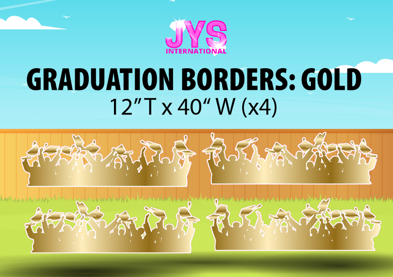 GRADUATION BORDERS: GOLD (4) - Yard Card Signs by JYS International