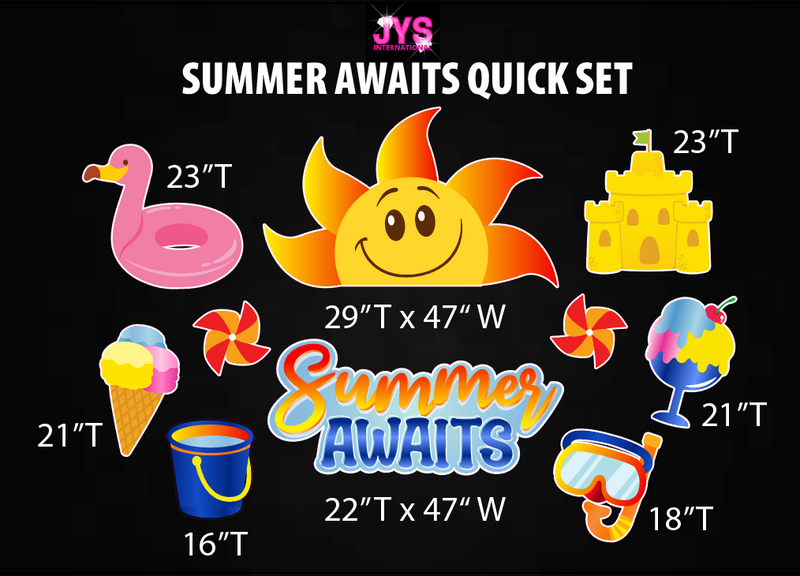 SUMMER AWAITS QUICK SET - Yard Card Signs by JYS International