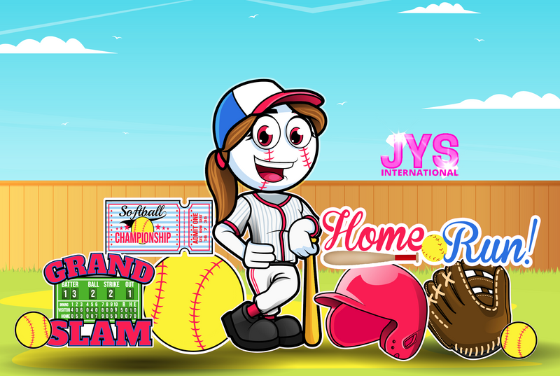 JYS SOFTBALL CUTIE: 5.5FT TALL - Yard Card Signs by JYS International