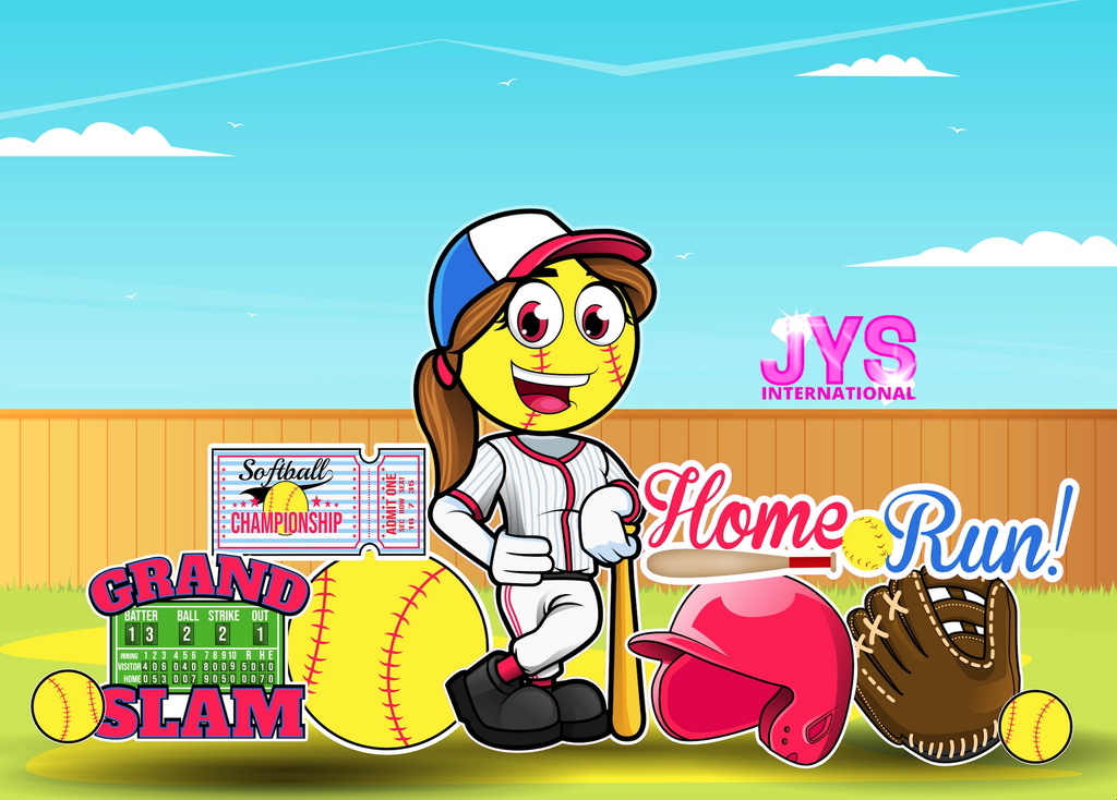 JYS SOFTBALL CUTIE: 5.5FT TALL - Yard Card Signs by JYS International