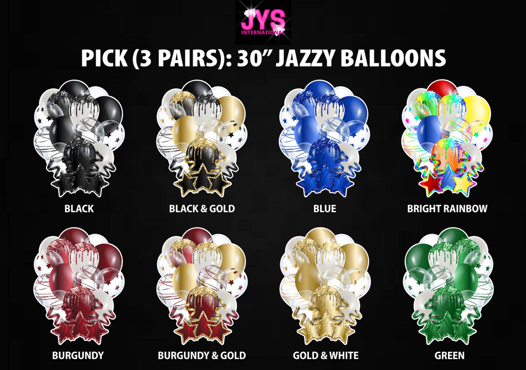 (PICK 3 PAIR) 30” JAZZY BALLOONS - Yard Card Signs by JYS International