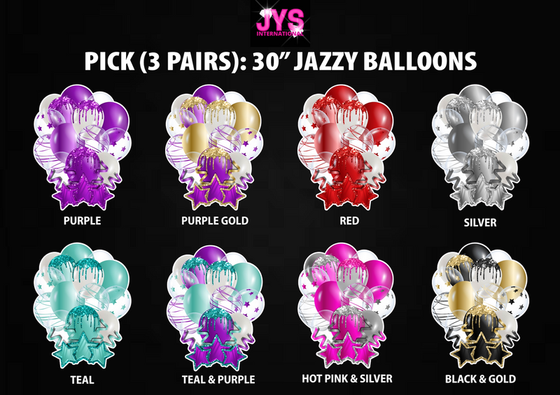 (PICK 3 PAIR) 30” JAZZY BALLOONS - Yard Card Signs by JYS International