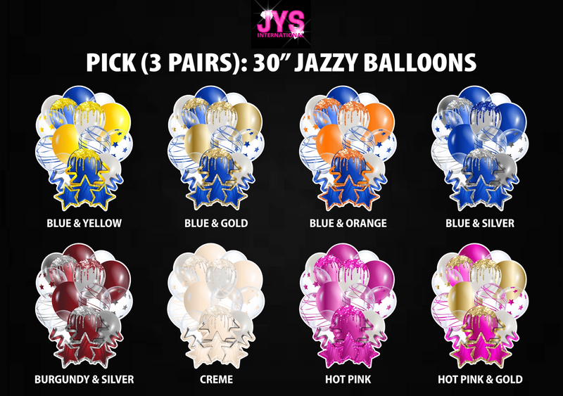 (PICK 3 PAIR) 30” JAZZY BALLOONS - Yard Card Signs by JYS International