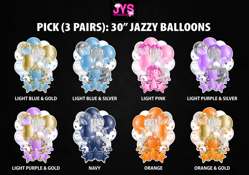 (PICK 3 PAIR) 30” JAZZY BALLOONS - Yard Card Signs by JYS International