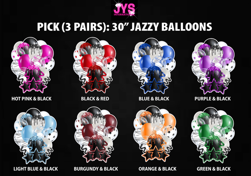 (PICK 3 PAIR) 30” JAZZY BALLOONS - Yard Card Signs by JYS International