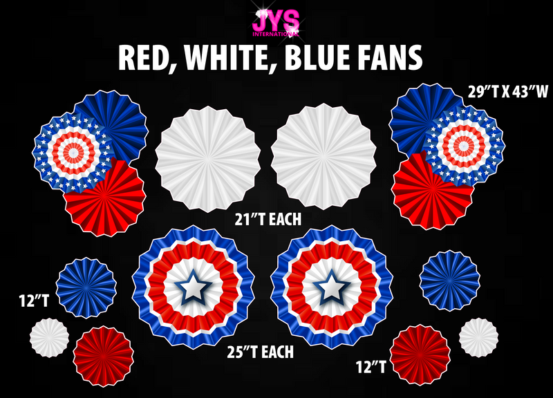 RED, BLUE, WHITE FANS - Yard Card Signs by JYS International