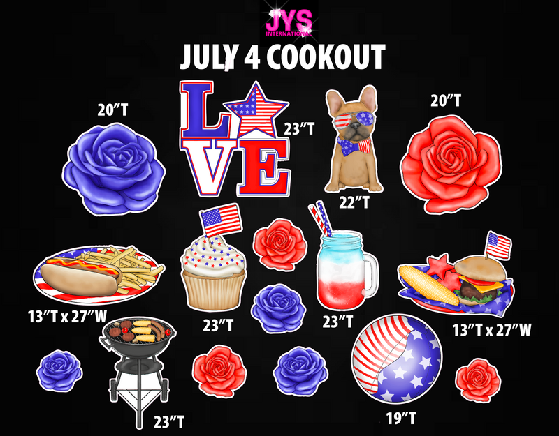 JULY 4th COOKOUT - Yard Card Signs by JYS International