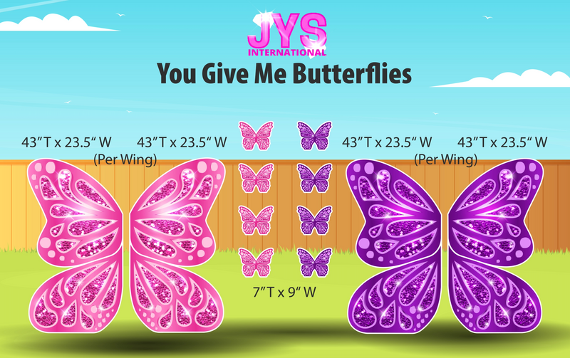 PICK 2: GIVE ME BUTTERFLIES (3.5fFT) - Yard Card Signs by JYS International