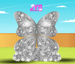 JYS BUTTERFLY CUTIE: 5FT SILVER - Yard Card Signs by JYS International