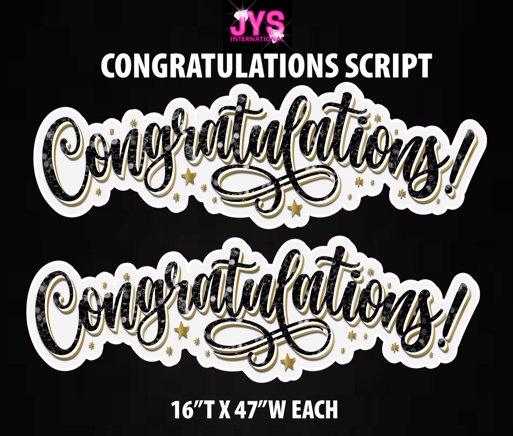 CONGRATULATIONS SCRIPT: HALF SHEET - Yard Card Signs by JYS International