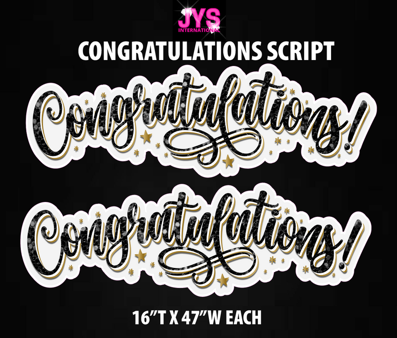 CONGRATULATIONS SCRIPT: HALF SHEET - Yard Card Signs by JYS International