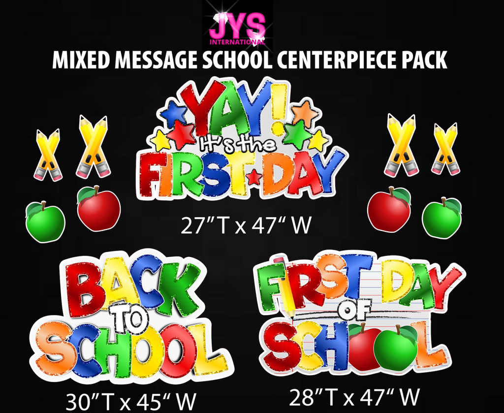 MIXED MESSAGE SCHOOL CENTERPIECE PACK - Yard Card Signs by JYS International