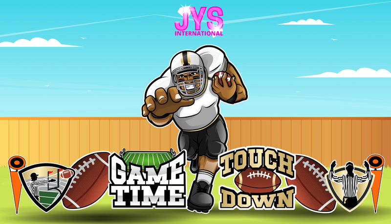 JYS FOOTBALL CUTIE: 5FT TALL (Options) - Yard Card Signs by JYS International