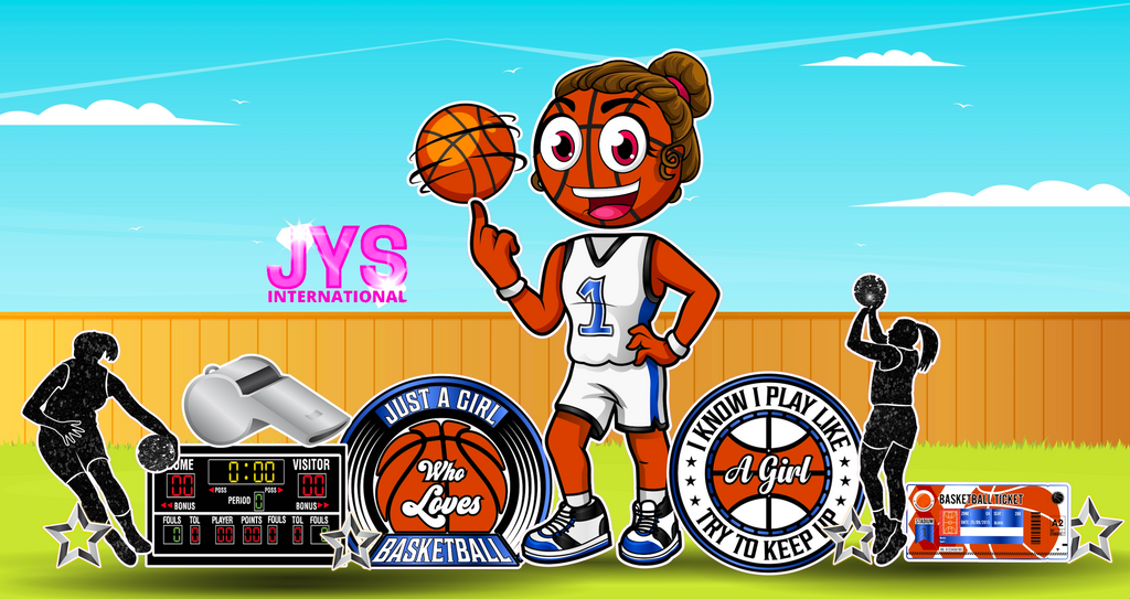 JYS BASKETBALL GIRL CUTIE (5FT TALL) - Yard Card Signs by JYS International