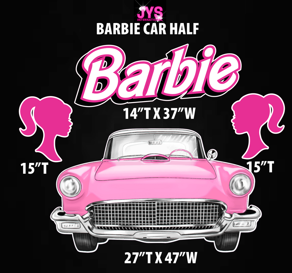 BARBIE CAR: HALF SHEET - Yard Card Signs by JYS International