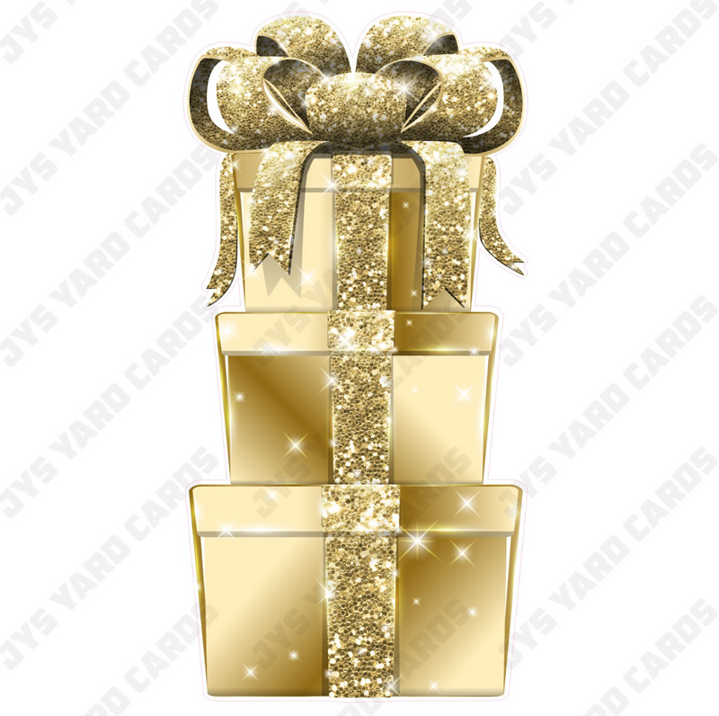 JAZZY GIFT BOX: GOLD - Yard Card Signs by JYS International