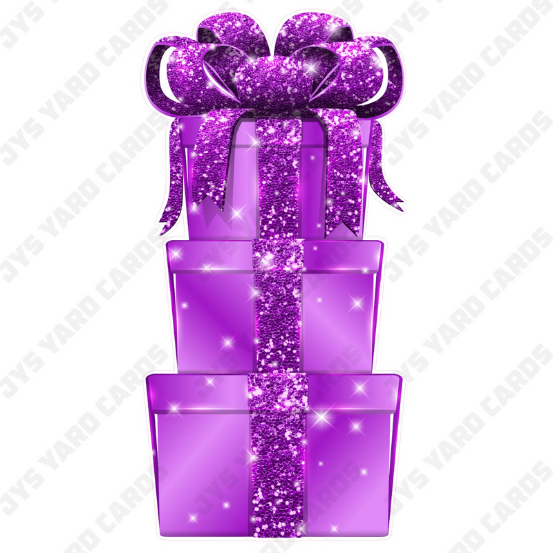 JAZZY GIFT BOX: PURPLE - Yard Card Signs by JYS International